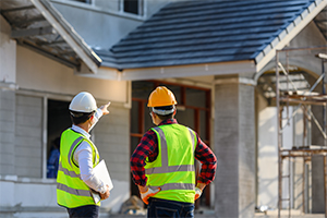 Construction workers renovating a home